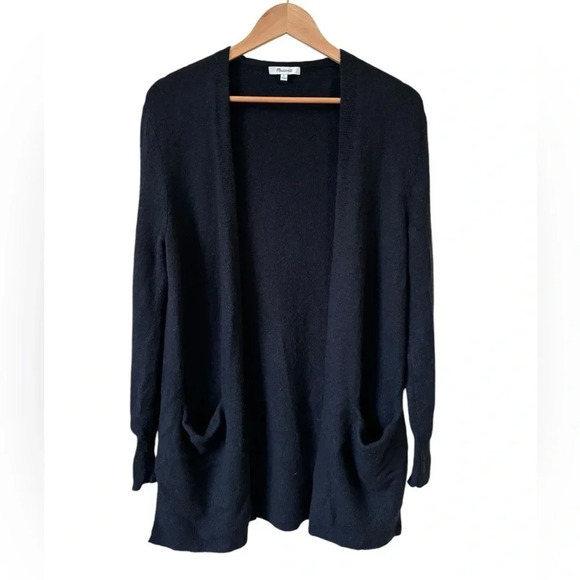 Madewell Cozy Walker Cardigan Black Size S Relaxed merino wool alpaca Blend - Picture 1 of 9